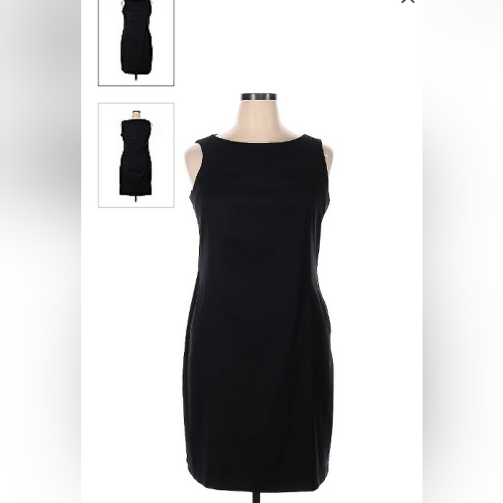 Black Knee Length Sheath Dress.